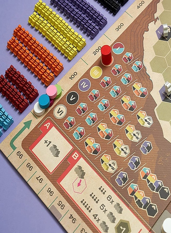 Capstone Games: Ride The Rails, Core Strategy Board Game, 3 to 5 Players, 1 Page of Rules, Quick 60 Minute Play Time, Ages 14 and Up - Image 4